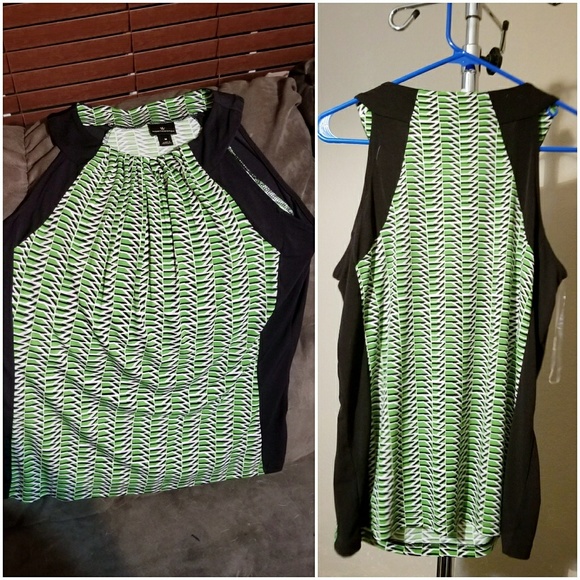 Green & black blouse - Picture 1 of 2